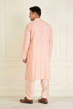Peach Embroidered Kurta Set