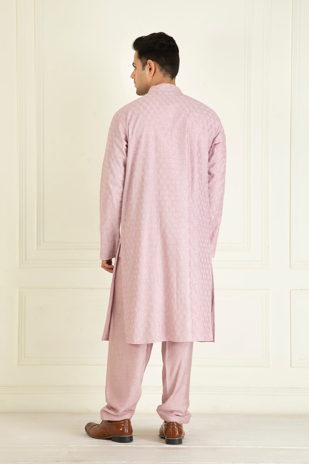 Lilac Embroidered Kurta Set