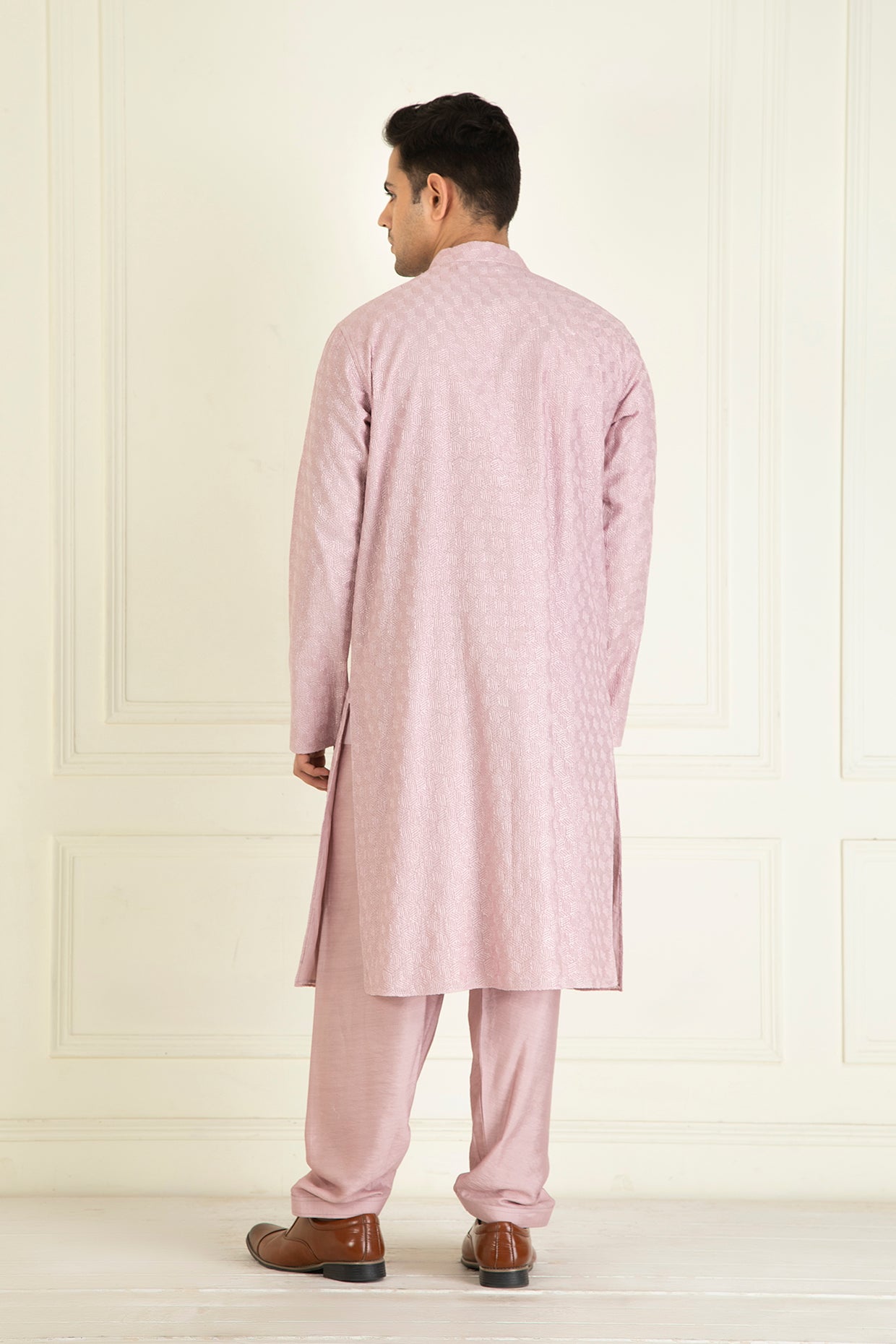 Lilac Embroidered Kurta Set
