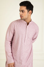 Lilac Embroidered Kurta Set