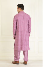 Mauve Embroidered Kurta Set