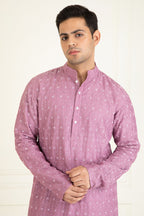 Mauve Embroidered Kurta Set