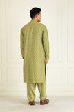 Mehndi Green Embroidered Kurta set