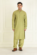 Mehndi Green Embroidered Kurta Set