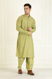 Mehndi Green Embroidered Kurta set