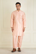 Peach Pure Silk Kurta Set