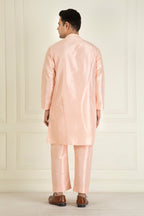 Peach Pure Silk Kurta Set