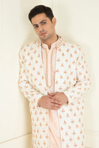 Classic Ivory Embroidered Sherwani Set