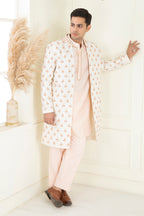 Classic Ivory Embroidered Sherwani Set