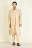 Golden Beige embroidered Sherwani Set