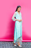 POWDER BLUE COTTON LINEN KURTA SET