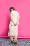 BEIGE COTTON LINEN EMBROIDERED KURTA SET