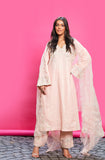 PEACH COTTON LINEN EMBROIDERED KURTA SET