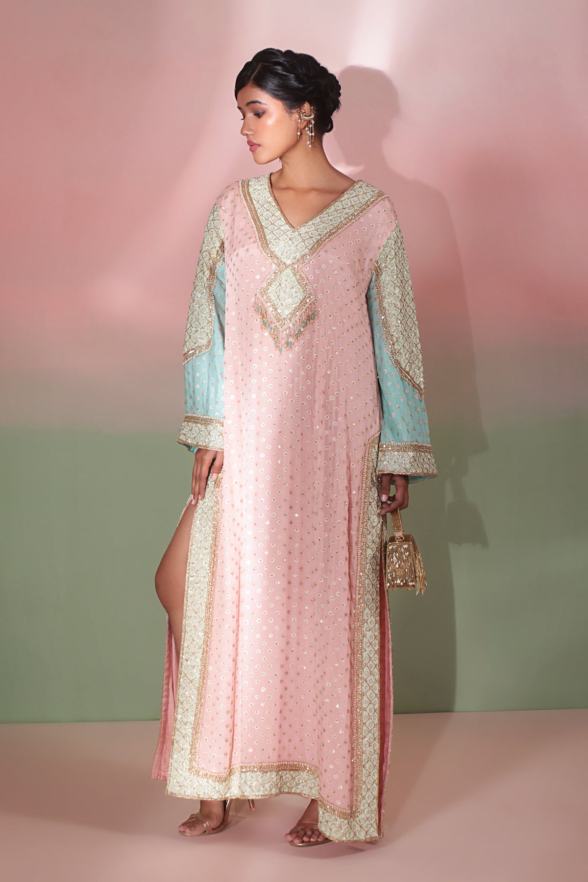 Gulmohar Pastel Kaftan