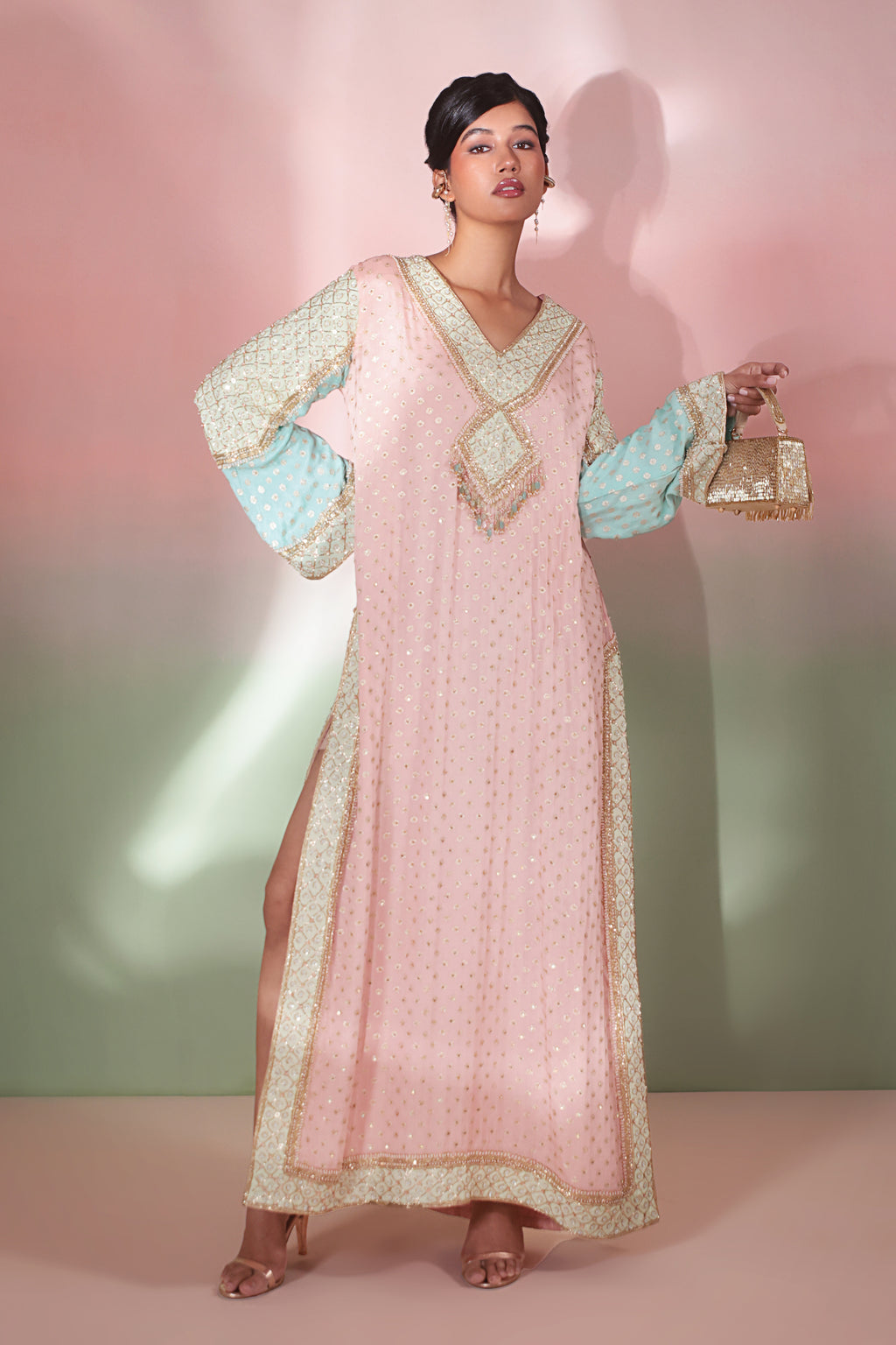Gulmohar Pastel Kaftan