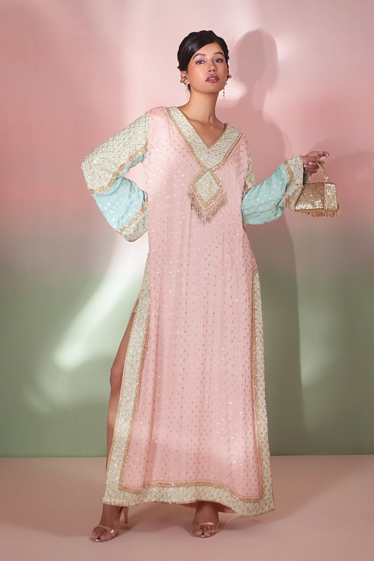 Gulmohar Pastel Kaftan