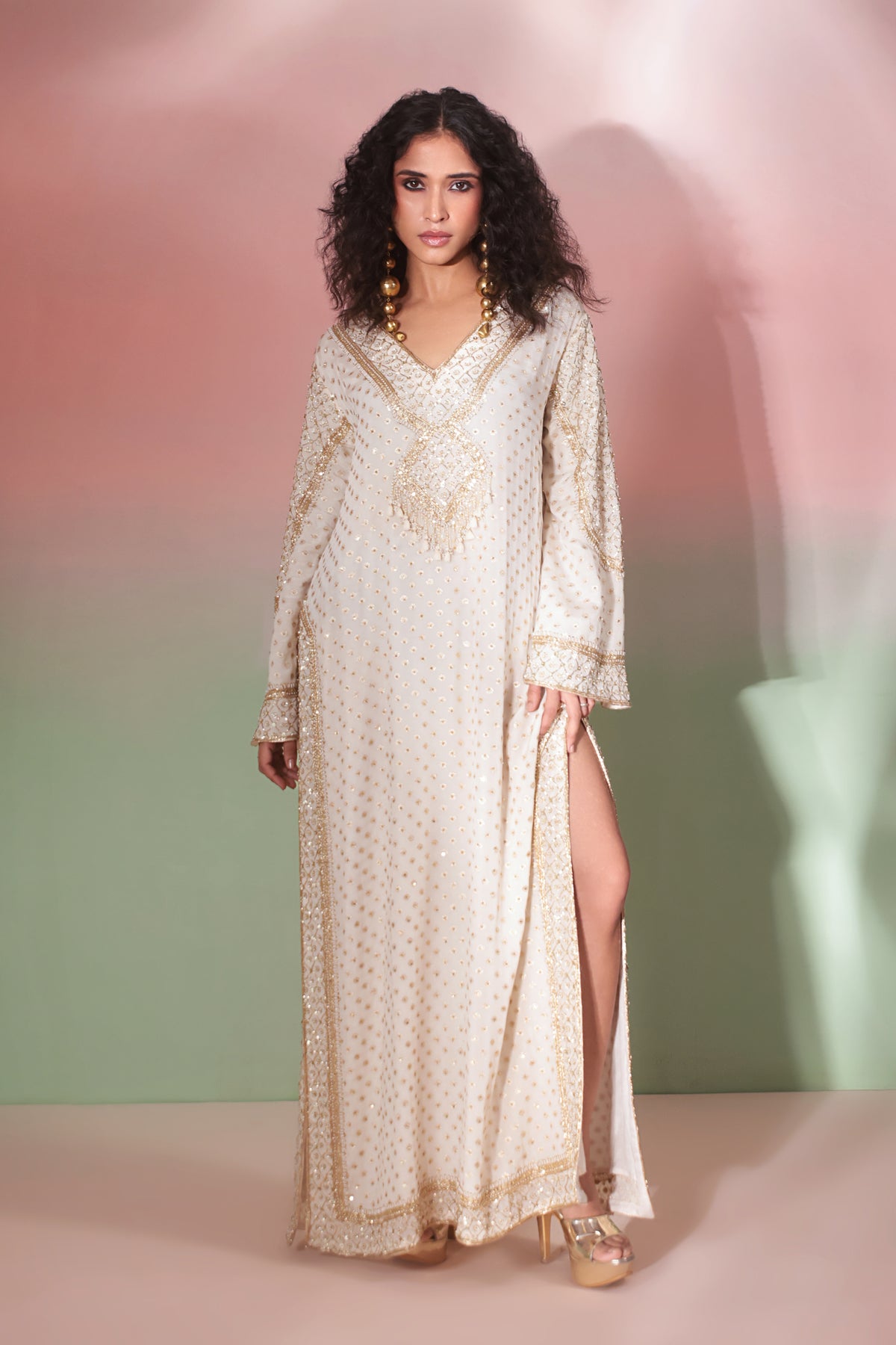 Chandni Ivory Kaftan