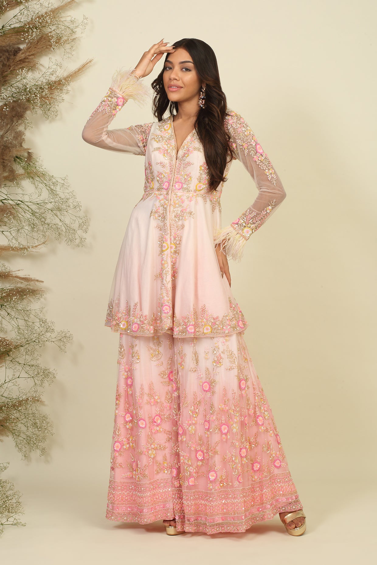 Whispering Pastel Peplum Ensemble