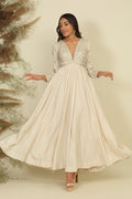 Ivory Silk Anarkali Set