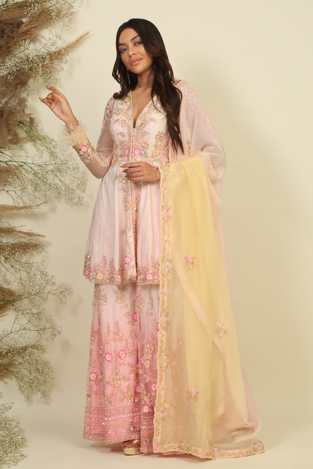 Whispering Pastel Peplum Ensemble
