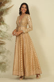 Golden Chanderi Anarkali Set