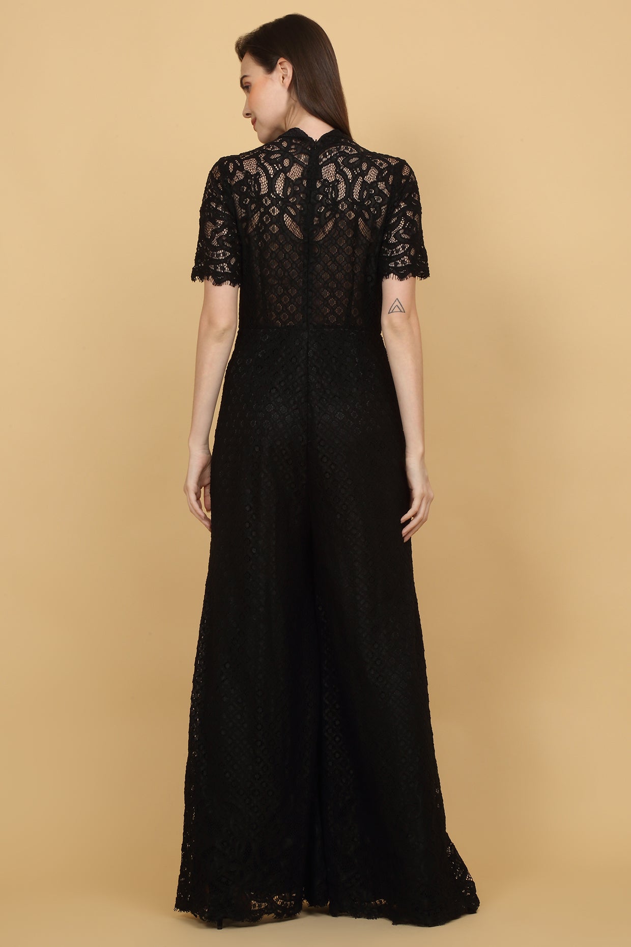 BLACK LACED JUMPSUIT