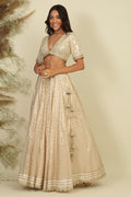 Ivory Chanderi Lehenga Set