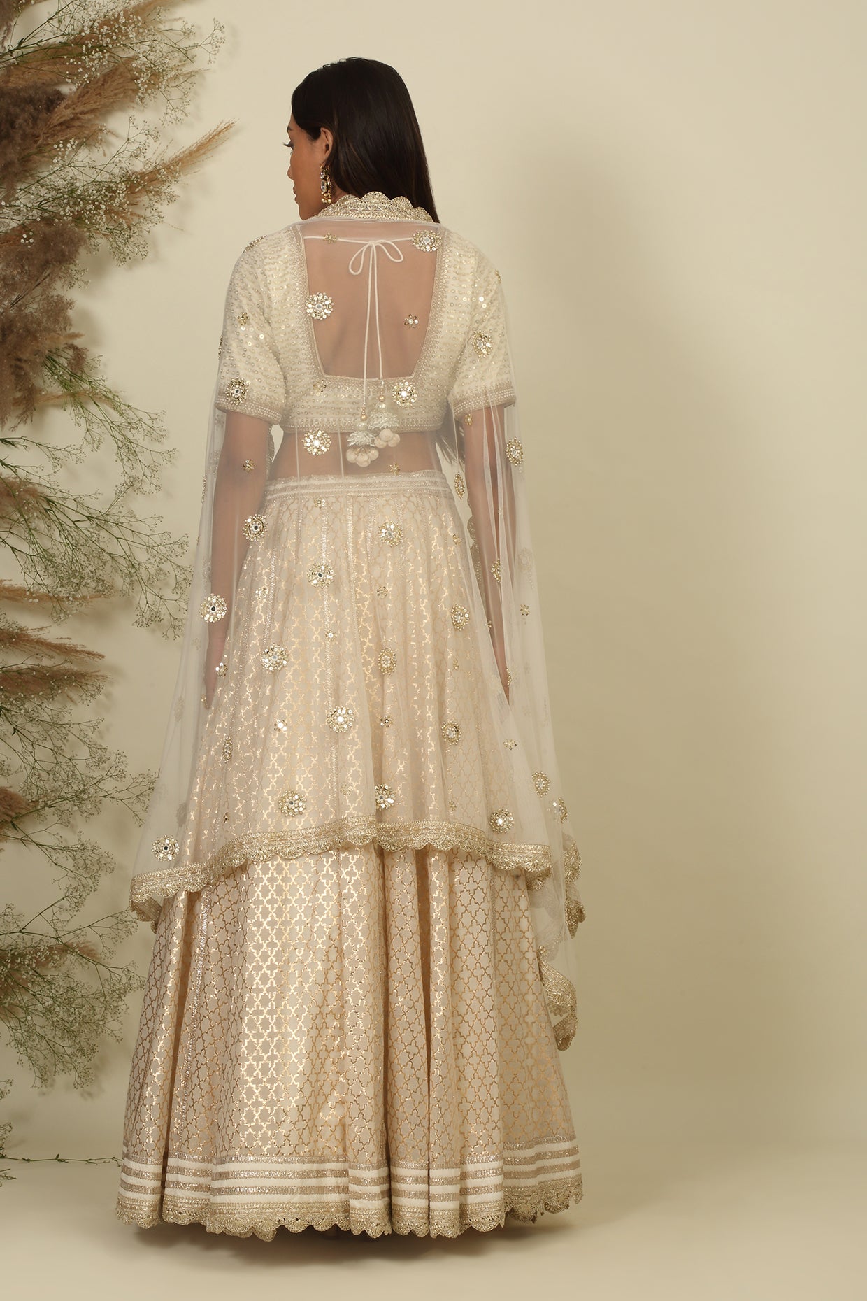 Ivory Chanderi Lehenga Set