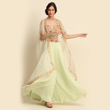 Mint Green Georgette Sharara Set