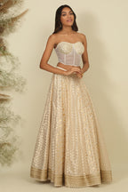 Ivory Chanderi Lehenga Set