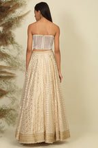 Ivory Chanderi Lehenga Set