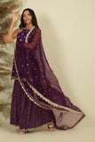 Russian Violet Embroidered Sharara Set