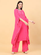 Pink Silk Kaftan Set
