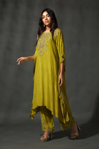 Bright Yelllow Green Kaftan Set