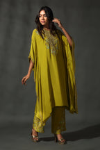 Bright Yelllow Green Kaftan Set