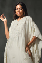Ivory Silk Kaftan Set