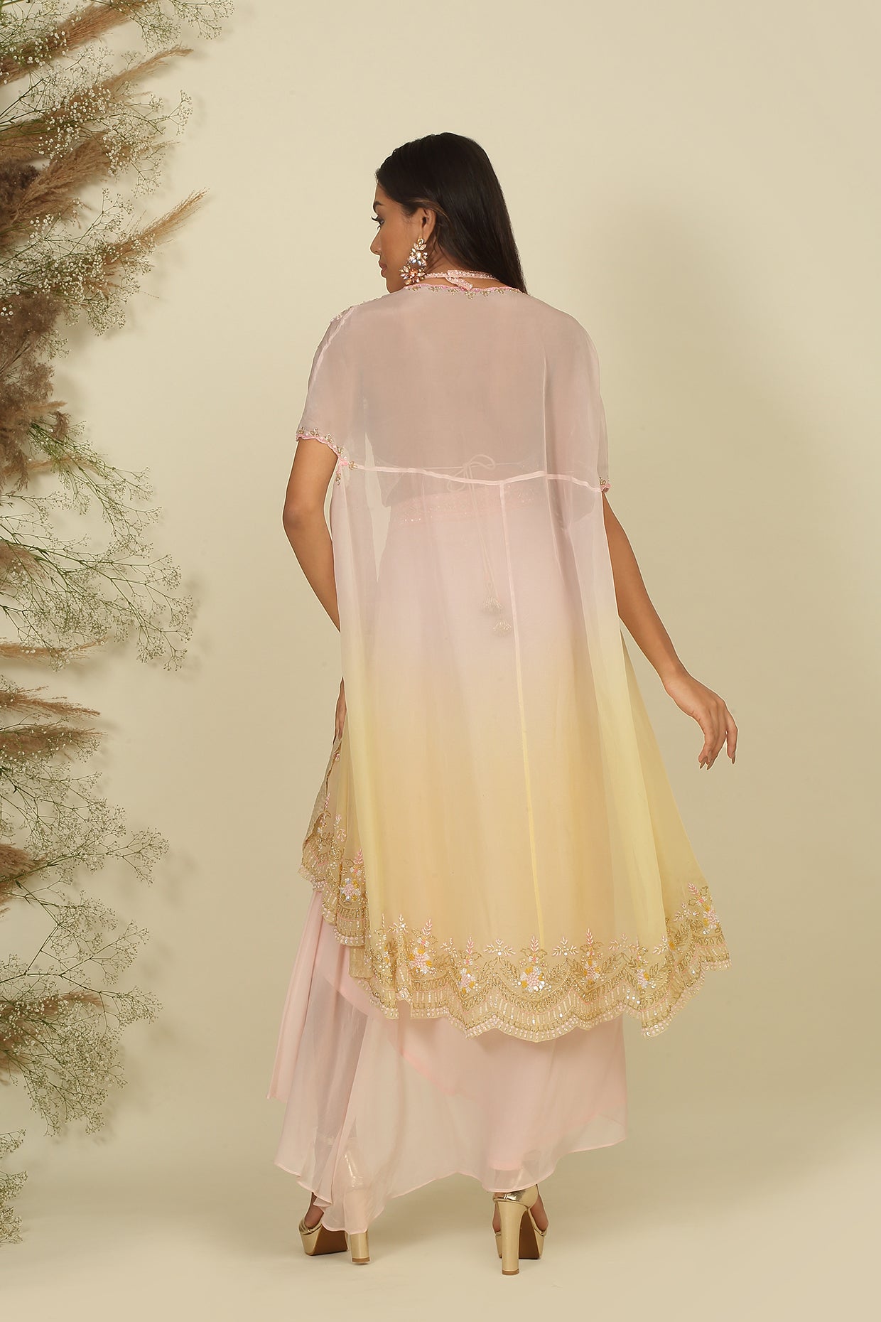Serene Drapes Ombre Dhoti Ensemble