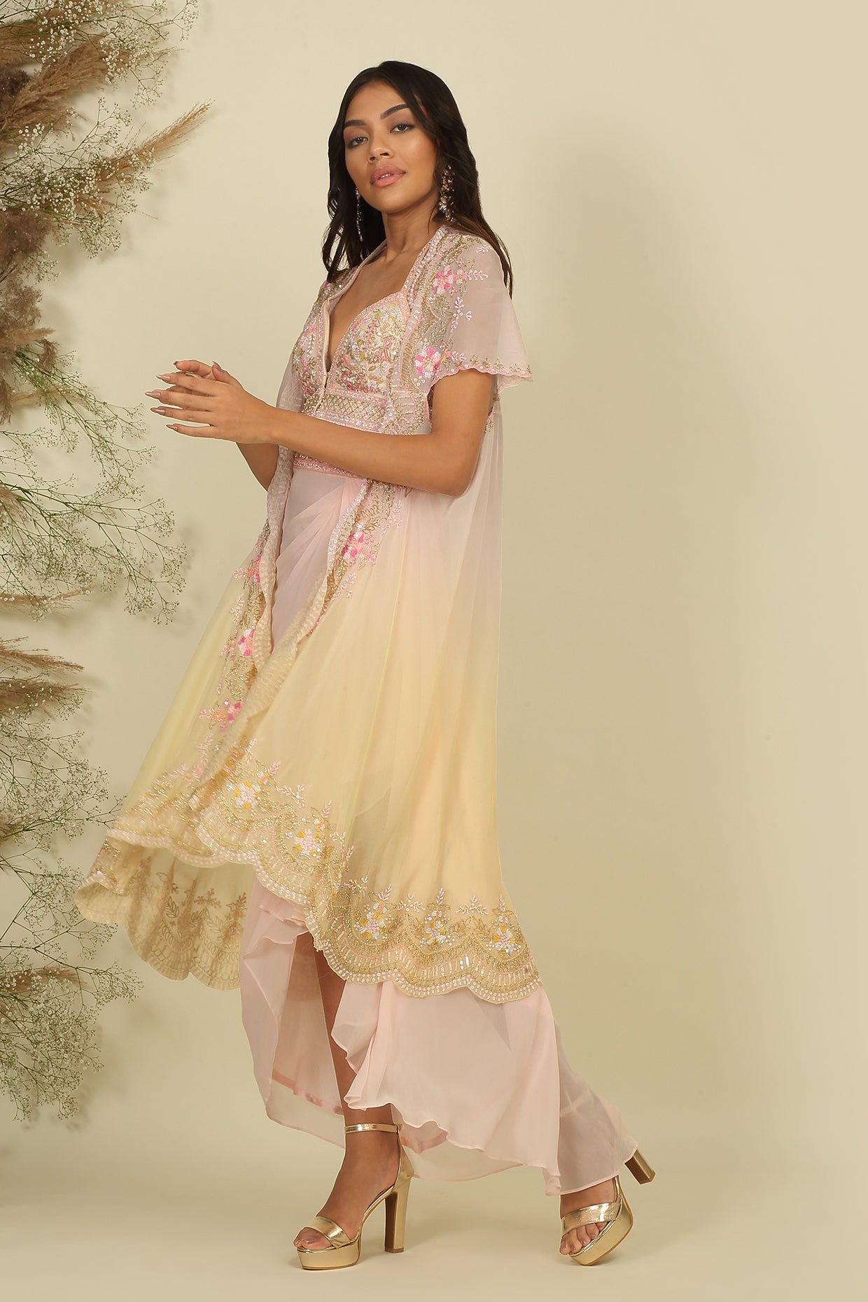 Serene Drapes Ombre Dhoti Ensemble