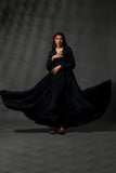 BLACK  EMBROIDERED ANARKALI  SET