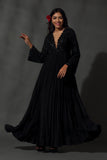 BLACK  EMBROIDERED ANARKALI  SET