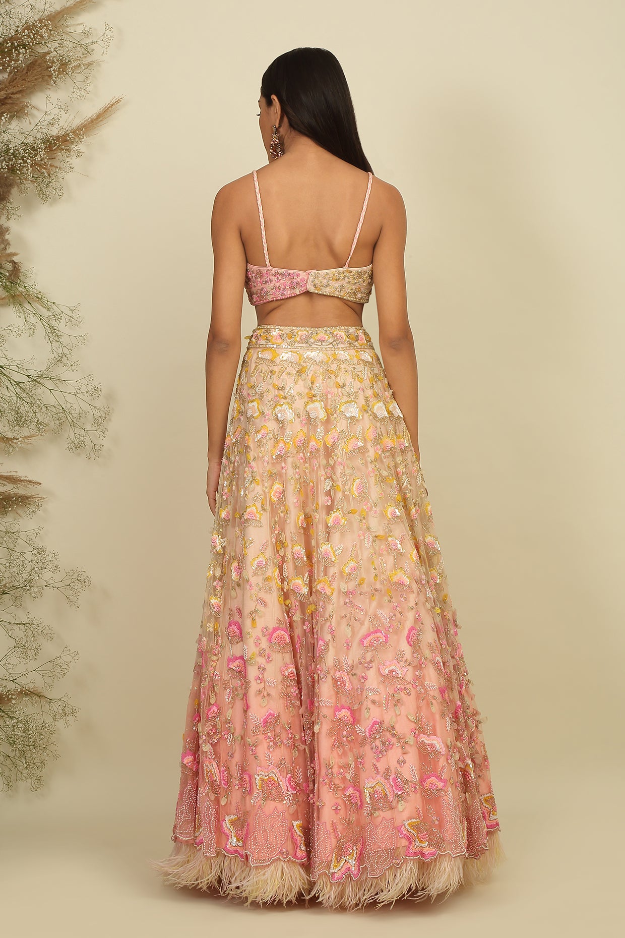 Whispering Petals : The Enchanting Bridal Lehenga