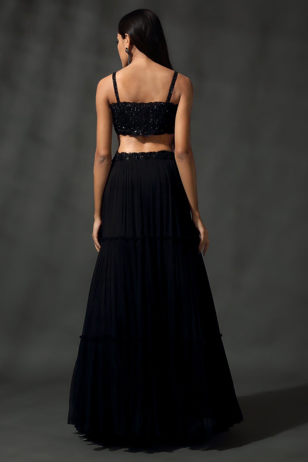 Black Hand Embroidered Lehenga Set