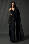 Black Pre Stitched Drape Saree