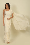 Ivory Elegance :The Ruffled Symphony