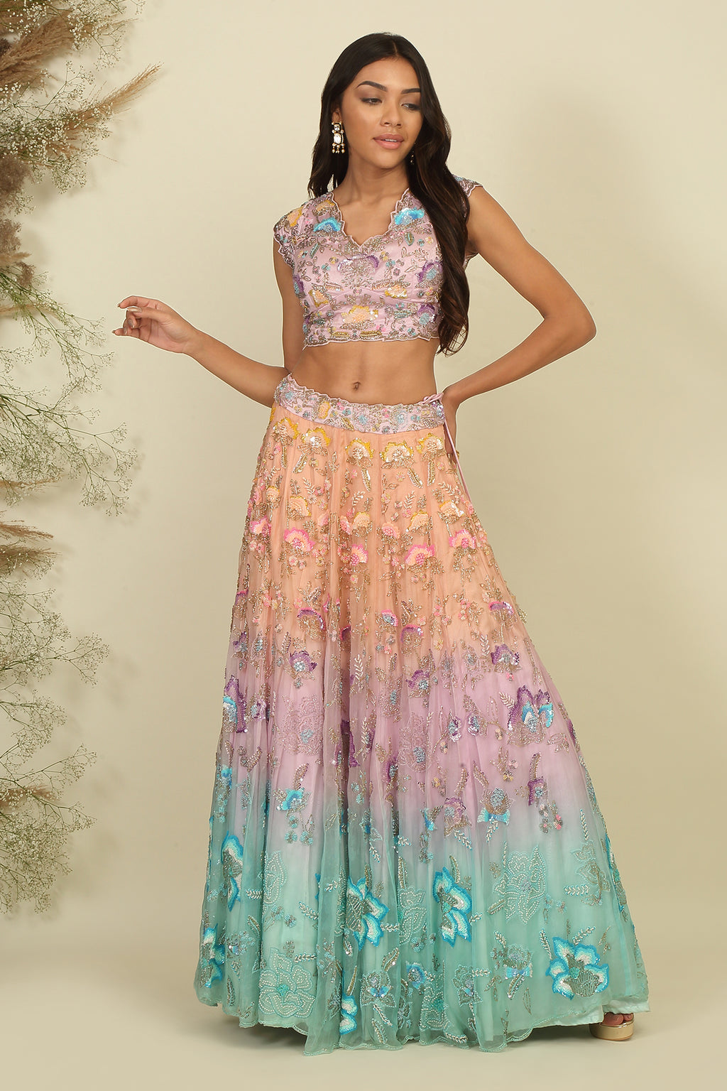 Colourburst Charm : The Unique Multicolored Lehenga