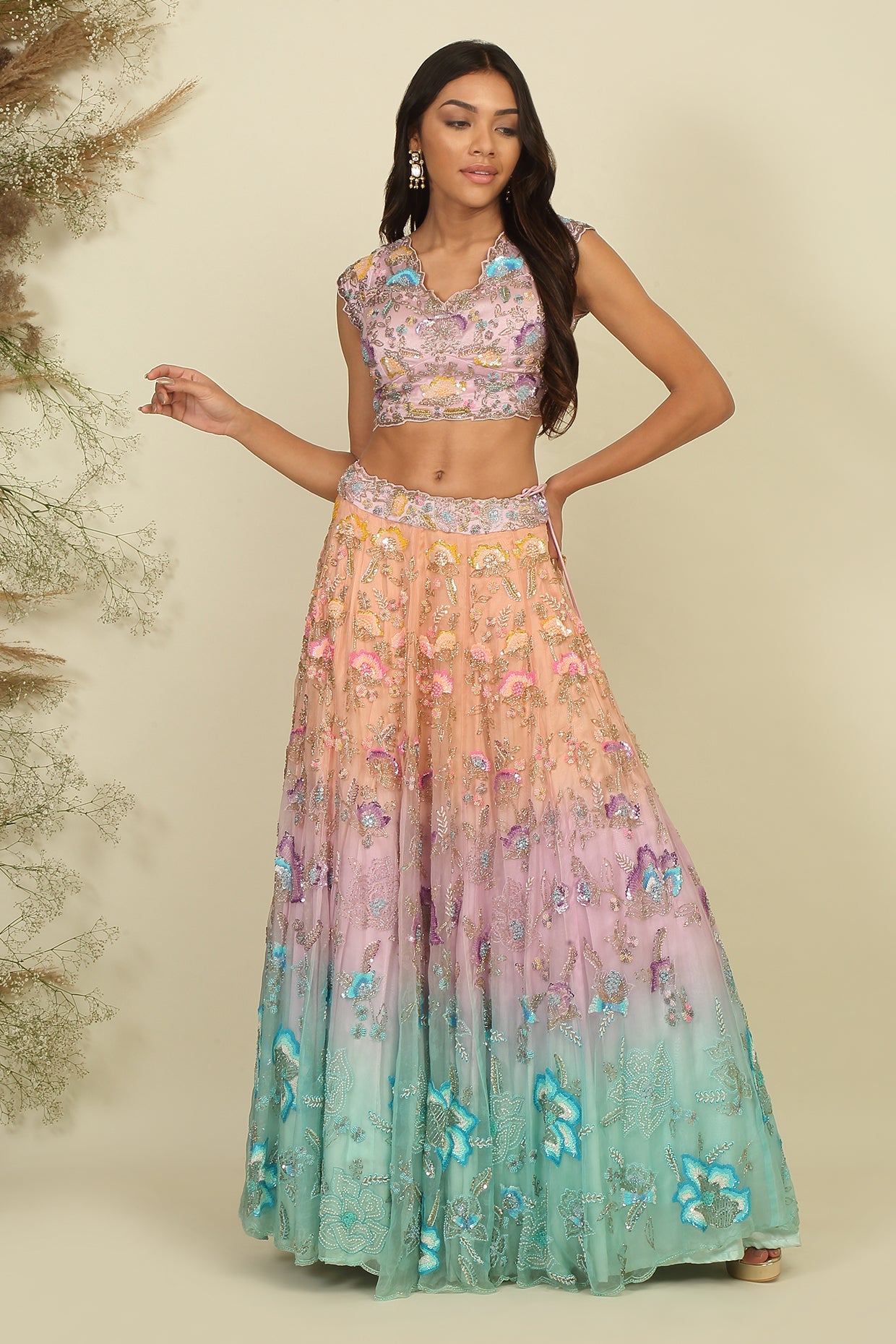 Colourburst Charm : The Unique Multicolored Lehenga