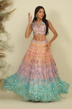 Colourburst Charm : The Unique Multicolored Lehenga