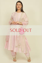 SALE - Baby Pink Chanderi Suit Set