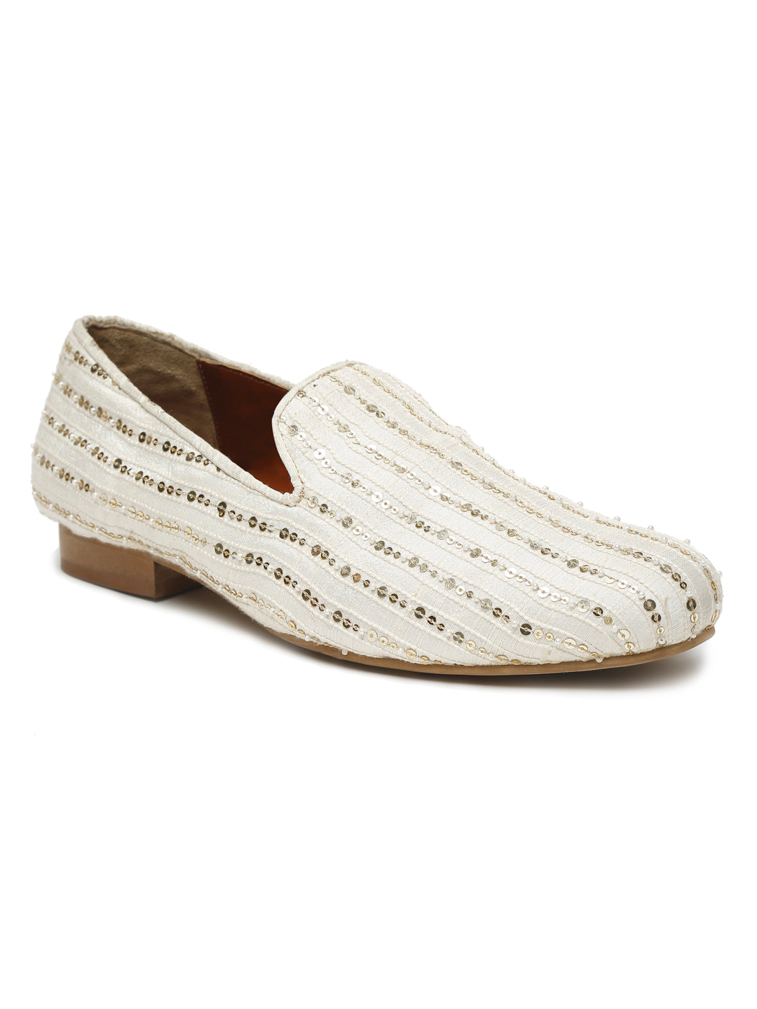Ivory Raw Silk Mens Jutti