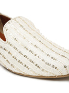 Ivory Raw Silk Mens Jutti